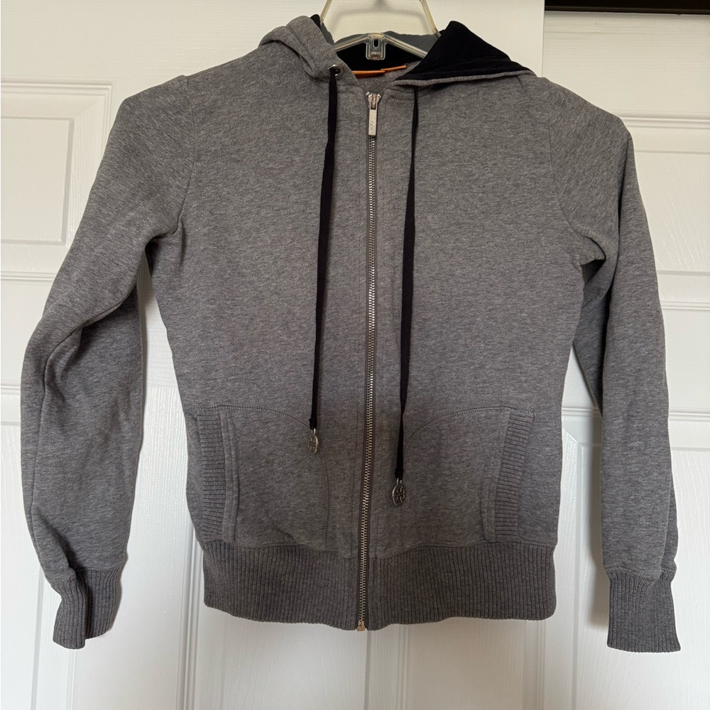 Tory Burch Gray and Black Hoodie
